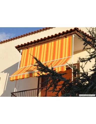 Tenda da Sole a Caduta 300x250 Arancione con Bracci Balcone per Esterno  Parasole