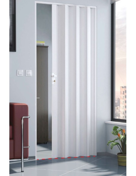 Porta a soffietto in Pvc con guida inferiore