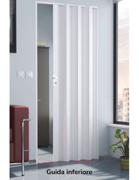 Porta a soffietto in Pvc con guida inferiore