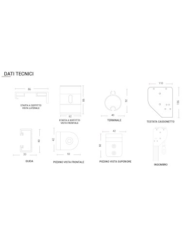 Tenda da sole a caduta con guide laterali e braccetti snodati con cassonetto