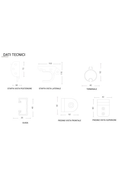 Tenda da sole a caduta con guide laterali e braccetti snodati senza cassonetto