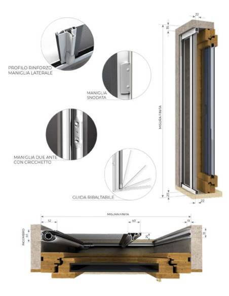 Zanzariera laterale klip 40 a molla su misura